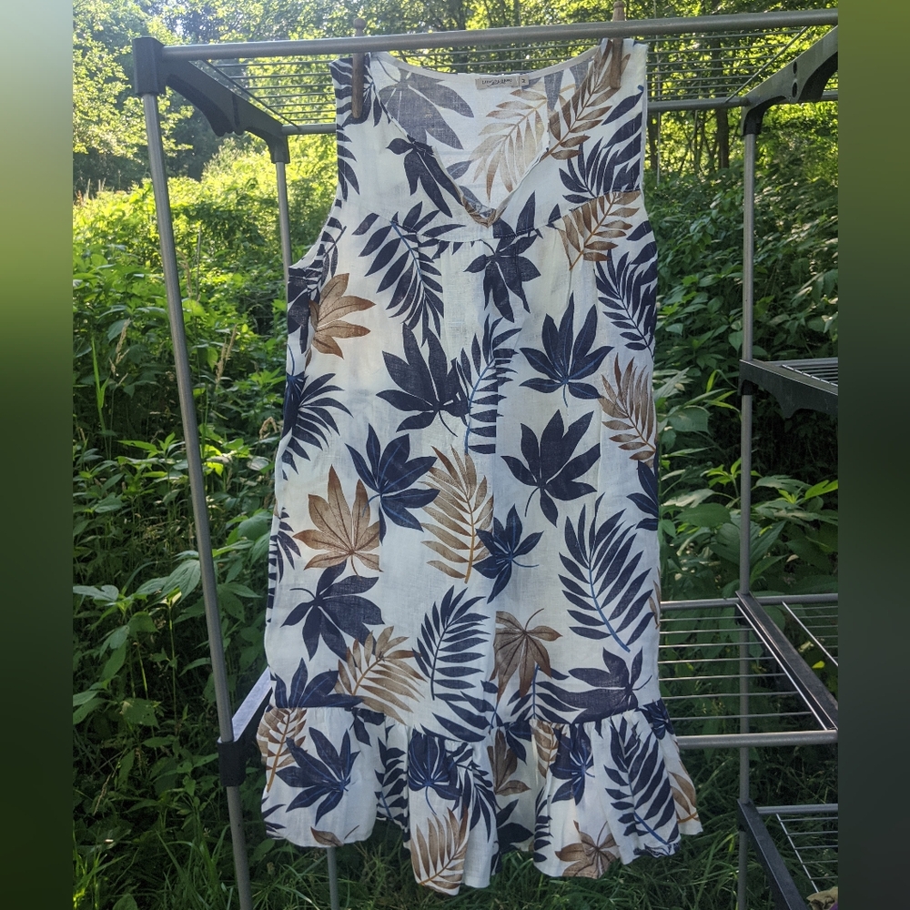 Lungo L'Arno Linen Midi Dress Sz M